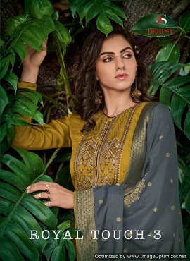 Deepsy Royal Touch 3 Designer Silk Heavy Embroidered Party Wear Dress Material collection at Wholesale Price